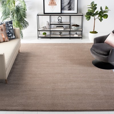 Taupe Rectangular Hand-Knotted Synthetic Area Rug
