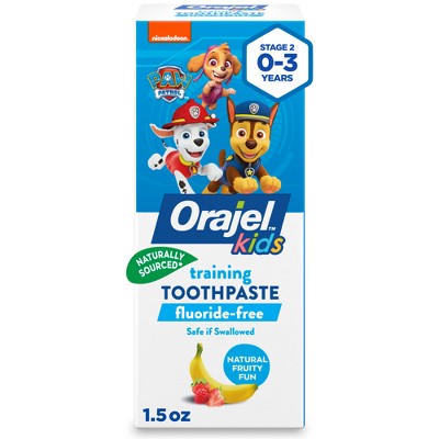 Orajel Kids Paw Patrol Fluoride-Free Training Toothpaste - Fruity Fun - 1.5oz