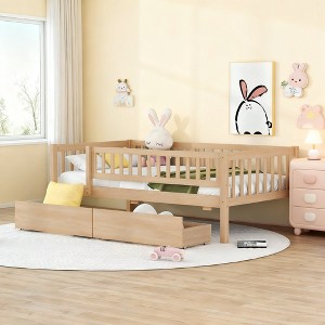 Luxystar Twin Size Daybed Wood Bed with Two Drawers for Kids Room and Guest Room - 1 of 4