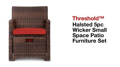 Halsted 5pc wicker small store space patio furniture set