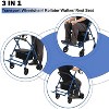 2 in 1 Rollator Walker & Transport Chair for Seniors with Seat, Transport Wheelchair All Terrain, Medical Walker for Adults with Backrest, Footrest - 2 of 4