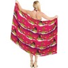 LA LEELA Women's Summer Beach Wrap Bikini Wraps Sarong Cover up Skirt Swimsuit Swimwear Bathing Suit Cover Ups for Women One Size Pink, Car - 2 of 4