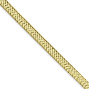 Black Bow Jewelry 4mm 10k Yellow Gold Solid Herringbone Chain Necklace - 1 of 4