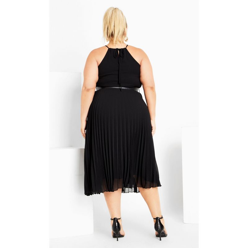 Women's Plus Size Halter Pleat Dress - black | CITY CHIC, 4 of 7