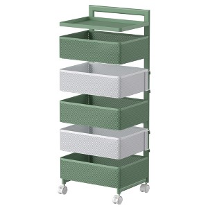 Fortune Candy 34.45'' Tall 5-Tier Metal Rolling Cart, Home Organization - 1 of 4