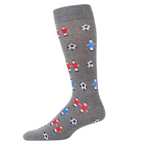 Memoi Men's Fun Foosball Bamboo Blend Novelty Crew Socks - 1 of 4