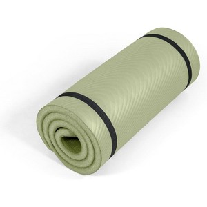 Extra Thick 1-Inch Yoga Mat, High Density Non-Slip Exercise Mat with Strap for Home Gym, Pilates, Workouts, Multiple Size Options - 1 of 4