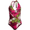 Lands' End Women's Sculpting Suit Plunge Halter High Leg One Piece Swimsuit - 3 of 4