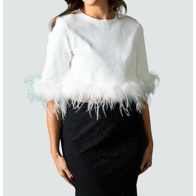 Women's Sally Feather Woven Top - LUCY PARIS