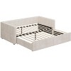 Polibi Twin to King Upholstered Extendable Daybed with Storage Drawers - 4 of 4