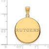 Black Bow Jewelry 14k Yellow Gold Plated Sterling Silver Rutgers Scarlet Knights NCAA Large Pendant - 2 of 3
