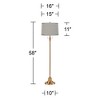 360 Lighting Dyna 58" Antique Brass Gray Faux Silk Shade Floor Lamp - 4 of 4