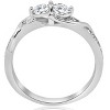 Pompeii3 5/8ct Diamond Two Stone Forever Us Crossover Engagement 10k White Gold Ring - 3 of 4