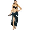 LA LEELA Women's Summer Beach Wrap Bikini Wraps Sarong Cover up Skirt Swimsuit Cover Ups for Swimwear Women One Size Black, Fish - 2 of 4