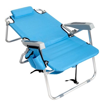 FURNIinspire Outdoor Portable Chair Adjustable Back with Extra Storage for Outdoor Adventures, Blue, 24.8"*25.6"*32.28"