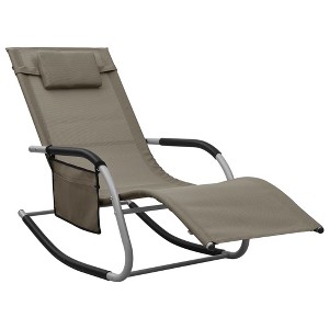 vidaXL Sun Lounger Textilene Taupe and Gray - 1 of 4