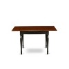 East West Furniture PSNA3-SBR-C 3 PcRectangular Kitchen Table having 12in Leaf and 2Fabric Dinette Chairs in Saddle Brown . - 4 of 4