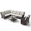 Belord 5PCS Outdoor Sectional Patio Furniture Set with Swivel Chairs, All Weather Wicker L Shape Outdoor Sectional Sofa Outdoor Conversation Set - 2 of 4