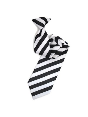 College 1/2" Striped Colored Woven Clip On Neck Tie