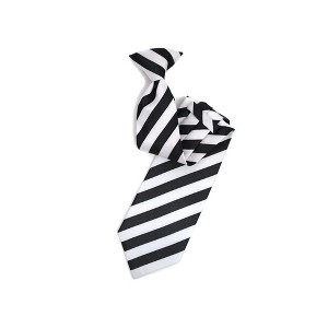 College 1/2" Striped Colored Woven Clip On Neck Tie - 1 of 3