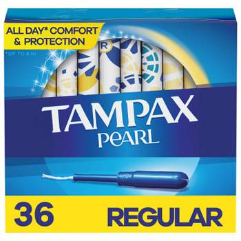 Tampax Pearl Tampons Regular Absorbency with LeakGuard Braid - Unscented - 36ct