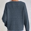 Womens Sweater V Neck Long Sleeve Pullover Knit Sweater - 3 of 3