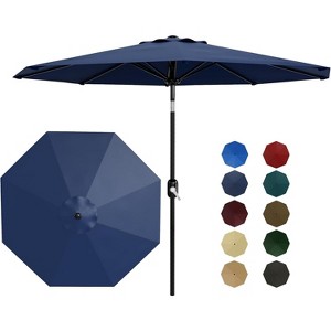 15Ft Rectangular Patio Umbrella with Base Large Patio Umbrella with Crank Handle, UV Resistant, Suitable for Outdoor Markets, Backyard, Poolside-Beige - 1 of 4