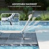 2 Piece Sun Loungers, Folding Chaise Lounge Chairs with Reclining Back, Breathable Mesh Seat, Headrest - 4 of 4