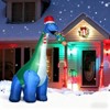 SEVOBAL Inflatable Holiday Decorations 11FT Blow Up Christmas Decor Long Christmas Inflatables Outdoor Xmas Decorations Dinosaur, Green, 40"*150"*126" - 2 of 4