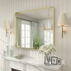 Apmir 30 in. W x 36 in. H Rectangular Aluminum Alloy Framed and Tempered Glass Wall Mirror in Brushed Gold - 4 of 4