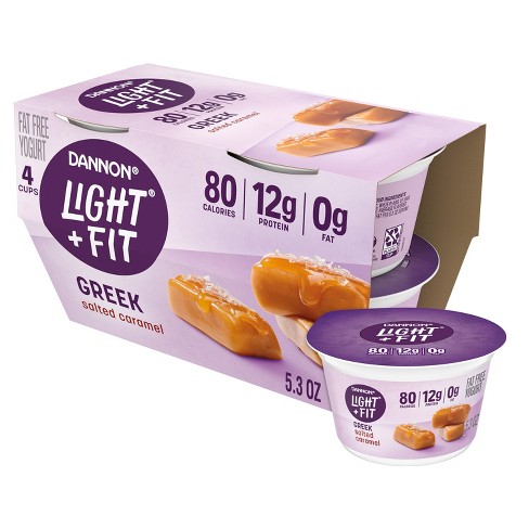 Light + Fit Nonfat Gluten-free Salted Caramel Greek Yogurt - 4ct