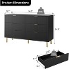 6 Drawer Dresser for Bedroom, Modern Wood Storage Dresser Organizer with Gold Metal Handles & Anti-Tipping Device for Hallway, Entryway - 2 of 4