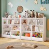 Kids Toy Storage Organizer w/ 5 Cubbies & 2 Drawers - Playroom, Nursery & Bedroom Bookshelf Chest - 4 of 4