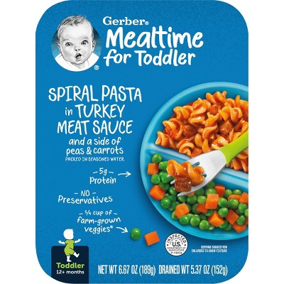 Gerber Lil&#39; Entrees Spiral Pasta in Turkey Meat Sauce with Green and Yellow Beans - 6.67oz_4