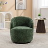 Chenille Swivel Accent Chair Barrel Accent Chair Armchair With Powder Coating Metal Ring-Tanpinhause - 2 of 4