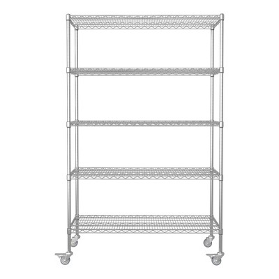 Ridstar 72 in. H Silver 5-Tier Metal Storage Cabinets with Adjustable Garage Shelves