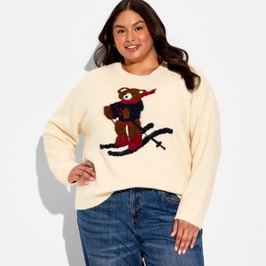 Women's Crewneck Pullover Heritage Novelty Sweater - Wild Fable™ - 1 of 3