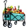 RISOKEYS Collapsible Foldable Beach Wagon Cart with 3pcs Waterproof Liner Bags & Strapping System, 360lbs Capacity,360° All-Terrain Wheels - 2 of 4