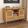 47.24 "Sliding Barn Door Storage Cabinet, TV Cabinet with 2 Drawers, for Living room Bedroom(Wood Color) - 3 of 4