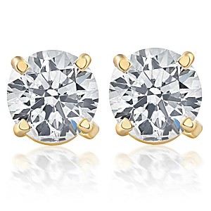 Pompeii3 Screw Back 1 Ct T.W. Genuine Diamond Studs Available in 14k White or Yellow Gold - 1 of 4