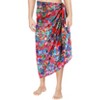 LA LEELA Men's Hawaiian Lava Lava Beach Sarong Wrap Beachwear Cover-Up Summer Long Swimwear Vacation Cover Up for Men One Size Pink, Floral - 3 of 3
