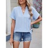 Summer Tops for Women 2025 Short Sleeve V Neck Dressy Lace Eyelet Blouses Shirts - 2 of 4