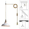 CLAXY Industrial Plug-in Pendant Light White Barn Shade Adjustable Height - 2 of 4