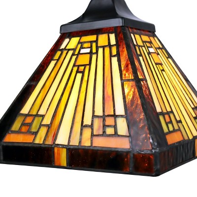 Bronze Finish 8" Mini Pendant with Handcrafted Stained Glass Shade