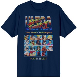 Street Fighter Classic The Final Challengers Player Select Men's Navy T-shirt - 1 of 1