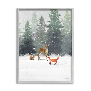 Stupell Industries Winter Season Forest Animals Fox Deer Squirrel - 1 of 4
