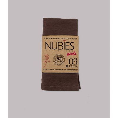 Nubies Essentials Girls' 3pk Cami - Dark Brown