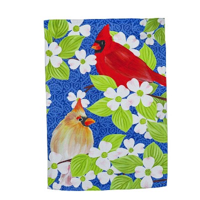 Cardinals in Love Garden Suede Flag