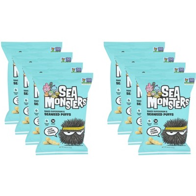 Sea Monsters Seaweed Puff Sour Cream & Onion - Case of 8 - 3.5 oz