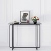 KTMBDW Modern Tempered Glass Coffee Table End Table Side Table for Living Room,bedroom, Black - 3 of 4
